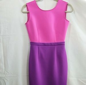 KTR Pink&Lilac Scuba, Open back ALine Pencil Dress